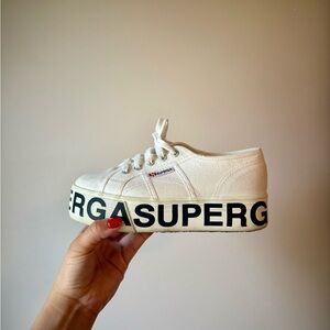 Superga White Platform Sneakers